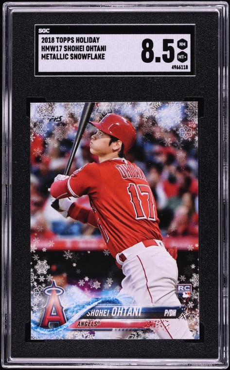 2018 Topps Holiday Metallic Snowflake Shohei Ohtani ROOKIE #HMW17 SGC 8.5 NM-MT+