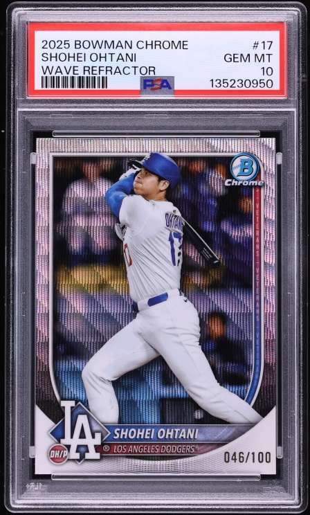 2025 Bowman Chrome Wave Refractor Shohei Ohtani /100 #17 PSA 10 GEM MINT