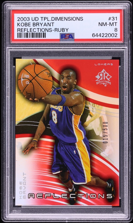 2003 Upper Deck Triple Dimensions Reflections Ruby Kobe Bryant /500 #31 PSA 8 NM-MT