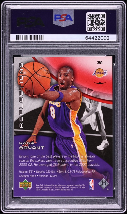 2003 Upper Deck Triple Dimensions Reflections Ruby Kobe Bryant /500 #31 PSA 8 NM-MT
