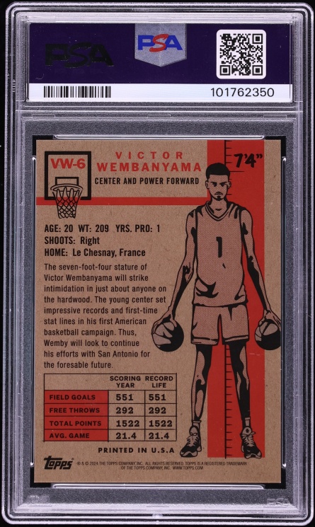 2023 Topps Mercury Insert Victor Wembanyama ROOKIE /99 #VW-6 PSA 8 NM-MT