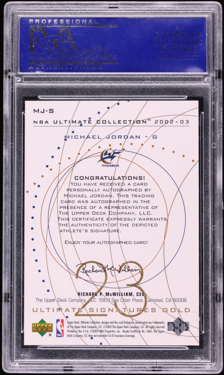2002 Ultimate Collection Signatures Gold Michael Jordan AUTO /23 #MJ-S PSA 9 MINT