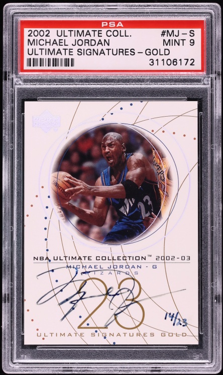 2002 Ultimate Collection Signatures Gold Michael Jordan AUTO /23 #MJ-S PSA 9 MINT