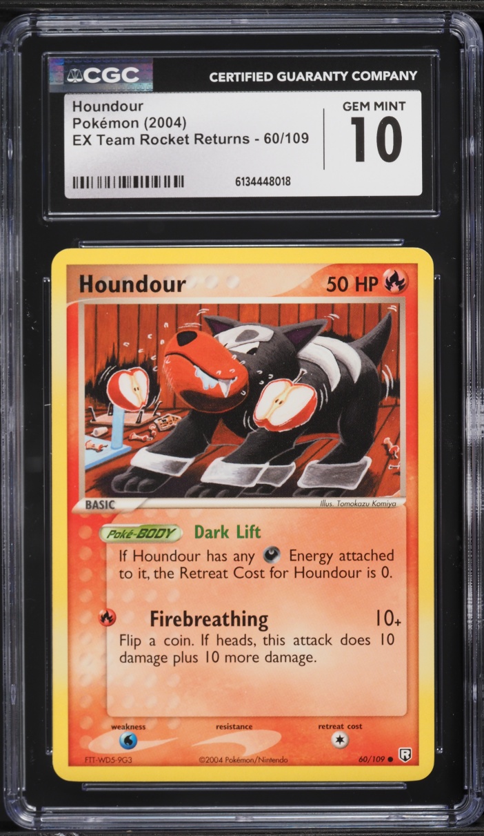 2004 Pokemon EX Team Rocket Returns Houndour #60 CGC 10 GEM MINT