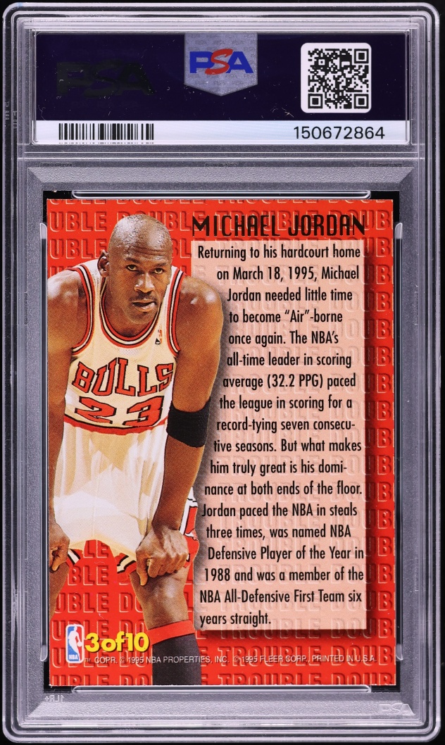 1995 Ultra Double Trouble Michael Jordan #3 PSA 8 NM-MT
