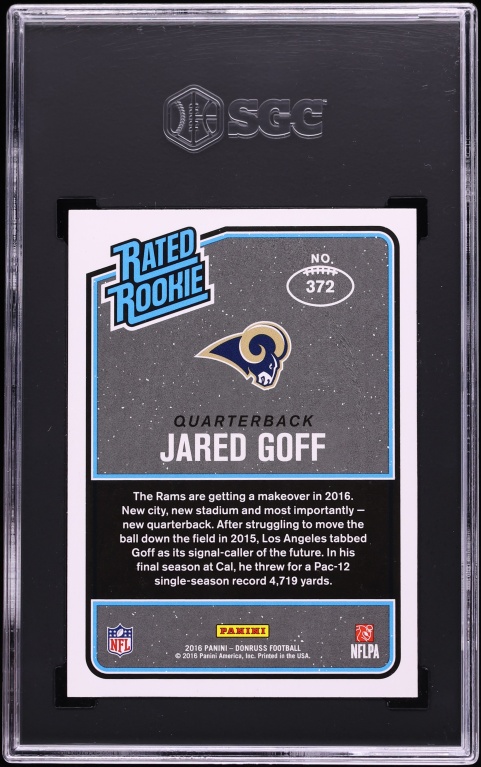 2016 Donruss Football Jared Goff ROOKIE #372 SGC 9 MINT