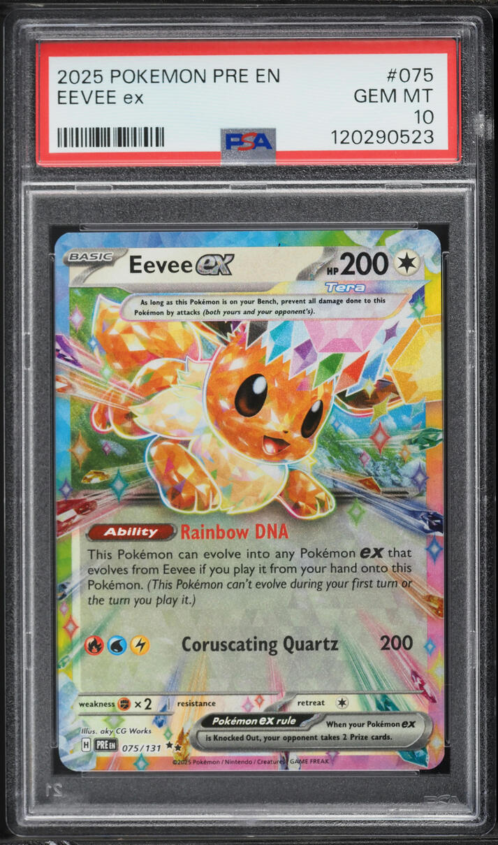 2025 Pokemon Scarlet & Violet Prismatic Evolutions Eevee EX #75 PSA 10 GEM MINT