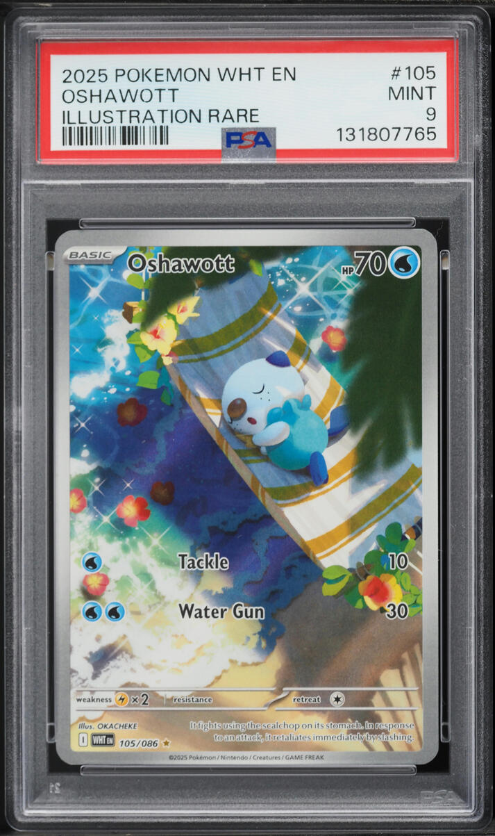 2025 Pokemon Scarlet & Violet White Flare IR Oshawott #105 PSA 9 MINT
