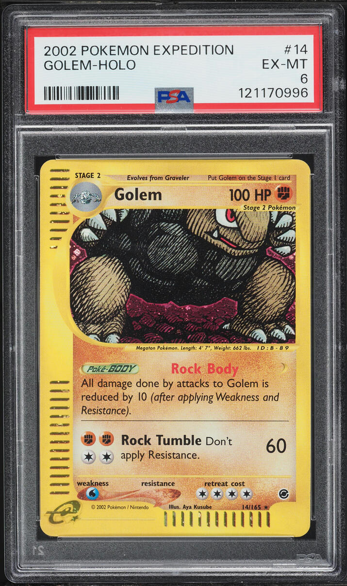 2002 Pokemon Expedition Holo Golem #14 PSA 6 EXMT