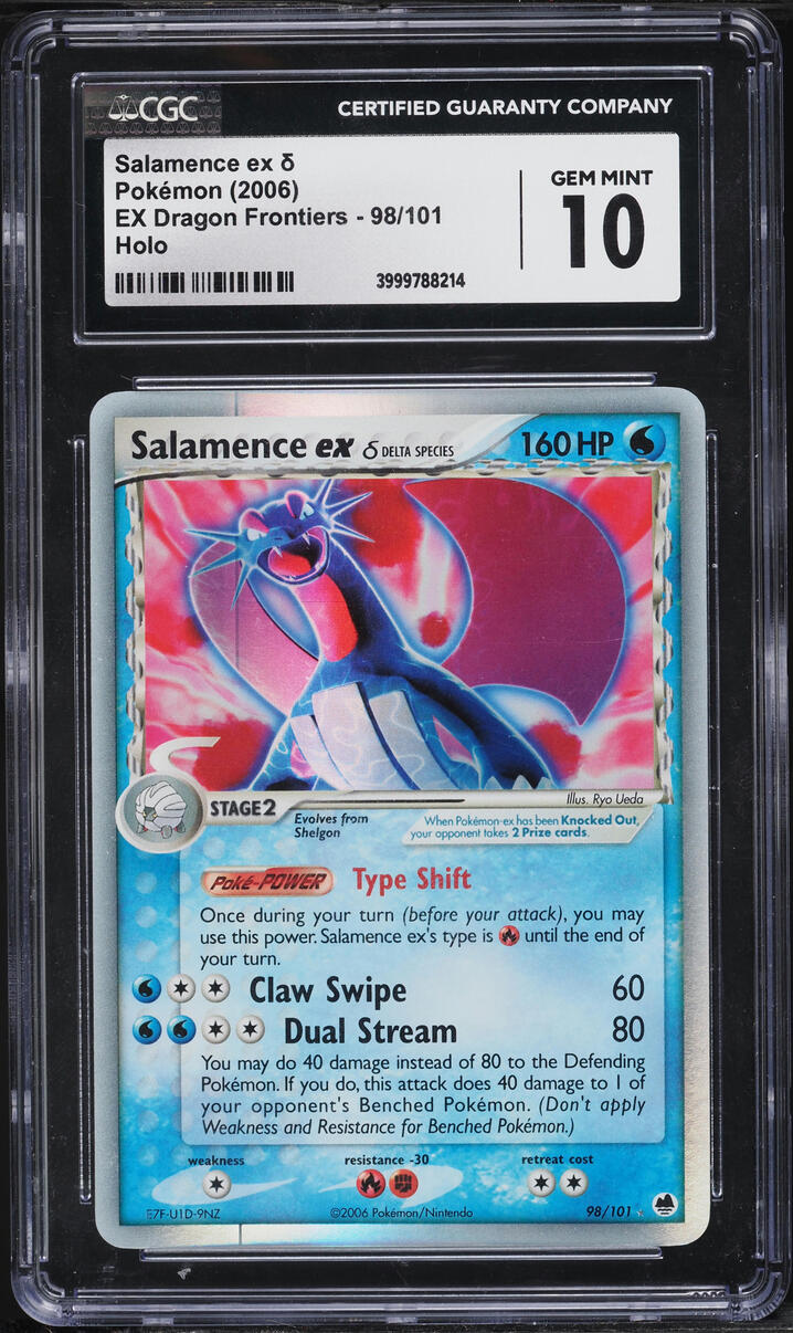 2006 Pokemon EX Dragon Frontiers Holo Salamence ex #98 CGC 10 GEM MINT
