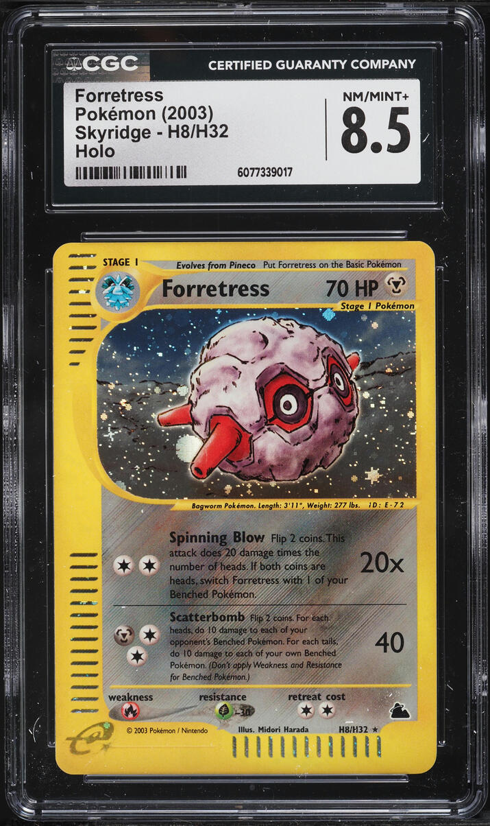 2003 Pokemon Skyridge Holo Forretress #H8 CGC 8.5 NM-MT+