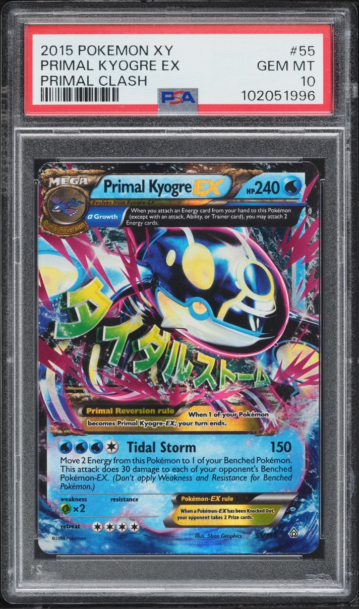 2015 Pokemon XY Primal Clash Holo Primal Kyogre EX #55 PSA 10 GEM MINT
