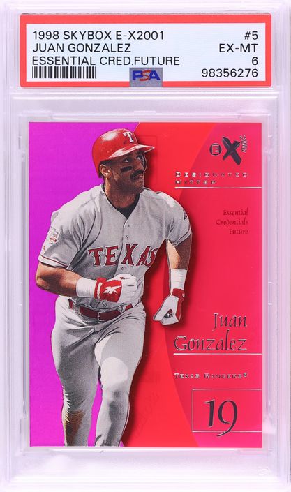 1998 Skybox E-X 2001 Essential Credentials Future Juan Gonzalez /96 #5 PSA 6 EXMT - Photo 1