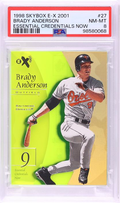 1998 Skybox E-X2001 Essential Credentials Now Brady Anderson /27 #27 PSA 8 NM-MT - Photo 1