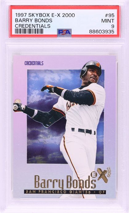 1997 Skybox E-X2000 Credentials Barry Bonds /299 #95 PSA 9 MINT - Photo 1