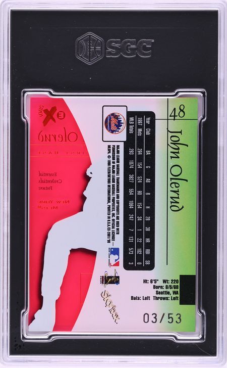 1998 Skybox E-X 2001 Essential Credentials Future John Olerud /53 #48 SGC 8.5 NM-MT+ - Photo 2