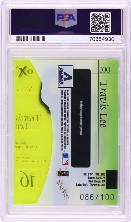 1998 Skybox E-X2001 Essential Credentials Now Travis Lee /100 #100 PSA 8 NM-MT - Photo 2