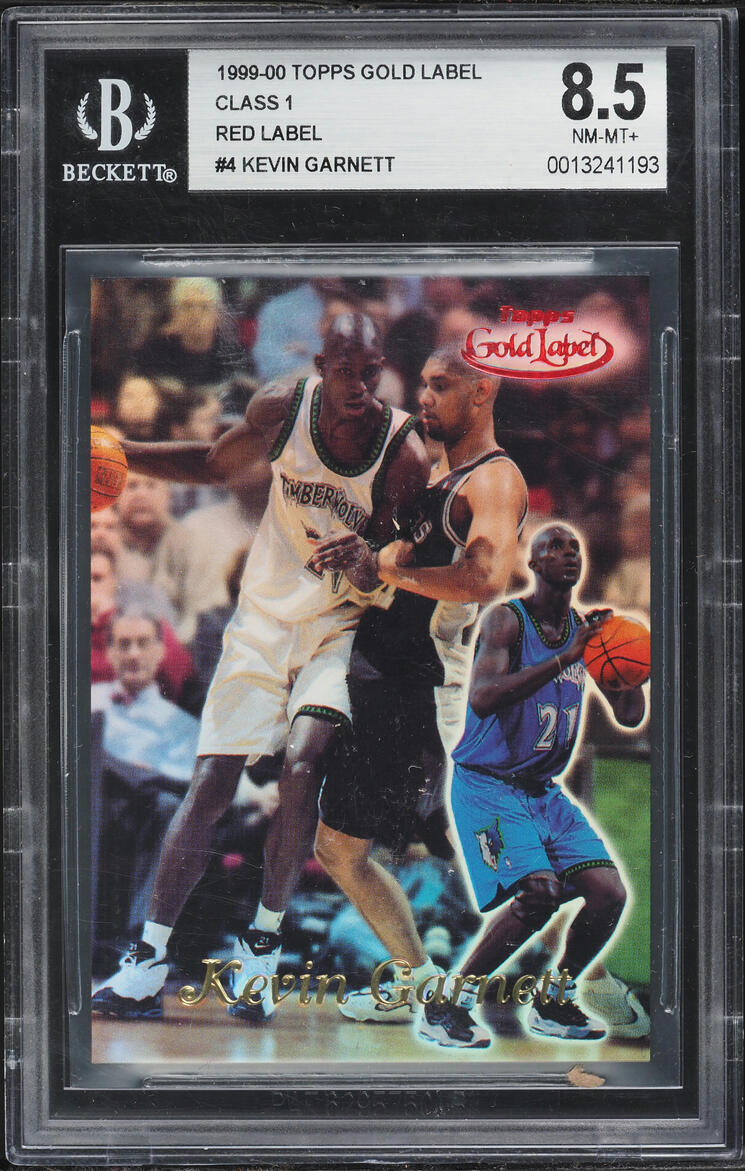 1999 Topps Gold Label Class 1 Red Label Kevin Garnett /100 #4 BGS 8.5 NM-MT+ - Photo 1