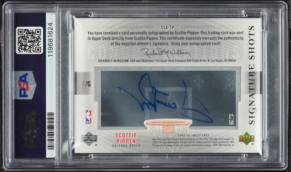 2005 Upper Deck Sweet Shot Signature Acetate Scottie Pippen AUTO DNA 7 /75 #SSA-SP PSA 9 MINT - Photo 2