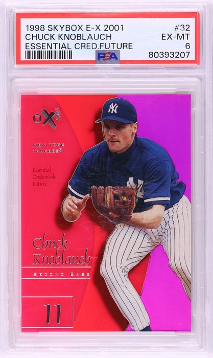 1998 Skybox E-X 2001 Essential Credentials Future Chuck Knoblauch /69 #32 PSA 6 EXMT - Photo 1