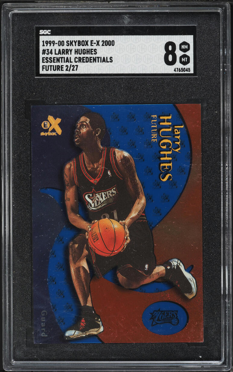 1999 Skybox E-X Essential Credentials Future Larry Hughes /27 #34 SGC 8 NM-MT - Photo 1