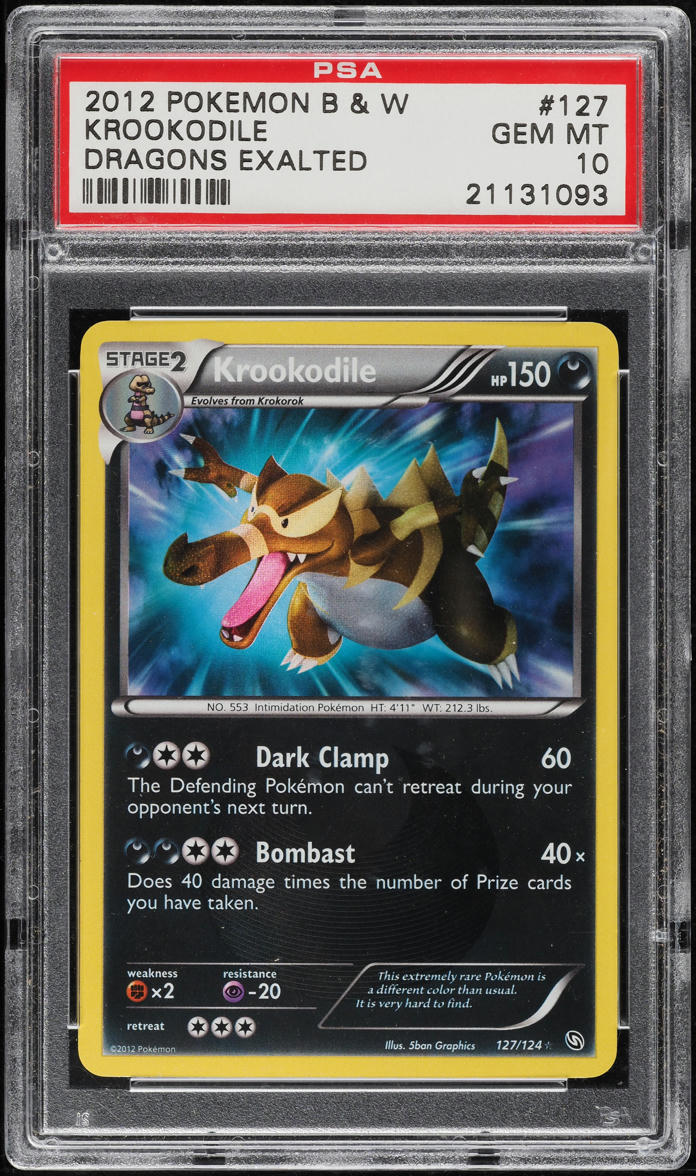 2012 Pokemon Black & White Dragons Exalted Krookodile #127 PSA 10 GEM MINT