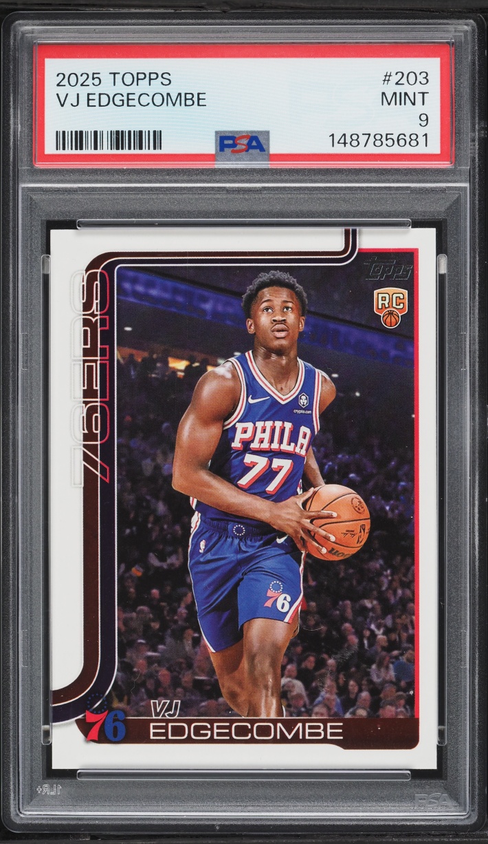 2025 Topps Basketball VJ Edgecombe ROOKIE #203 PSA 9 MINT