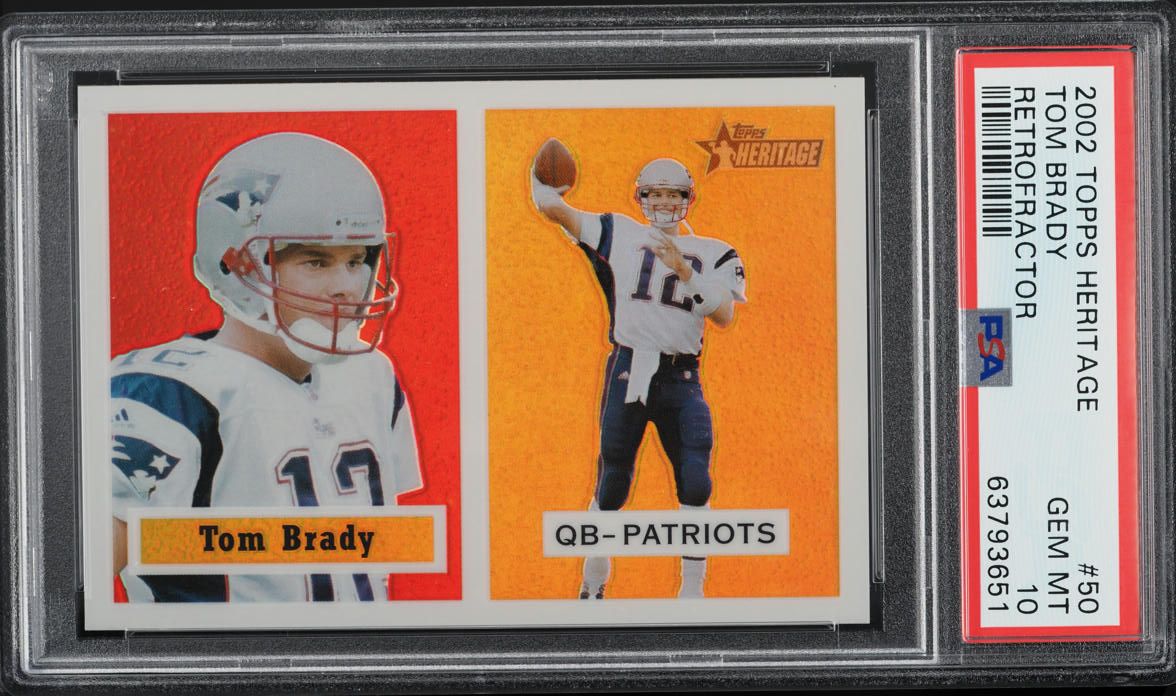 2002 Topps Heritage Retrofractor Tom Brady /557 #50 PSA 10 GEM MINT
