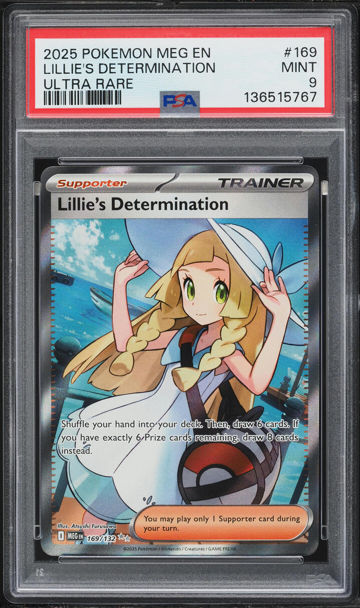 2025 Pokemon Mega Evolution Full Art Lillie's Determination #169 PSA 9 MINT