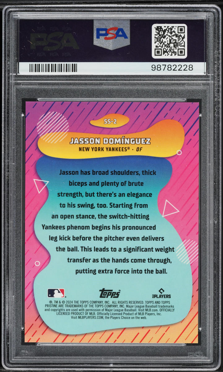 2024 Topps Pristine Swings Of Summer Jasson Dominguez ROOKIE #SS2 PSA 10 GEM