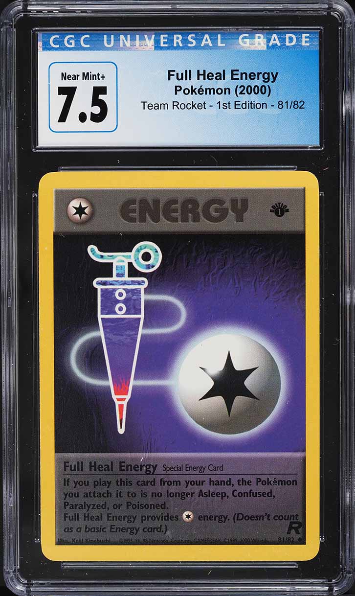 2000 Pokemon Team Rocket 1st Edition Full Heal Energy #81 CGC 7.5 NRMT+