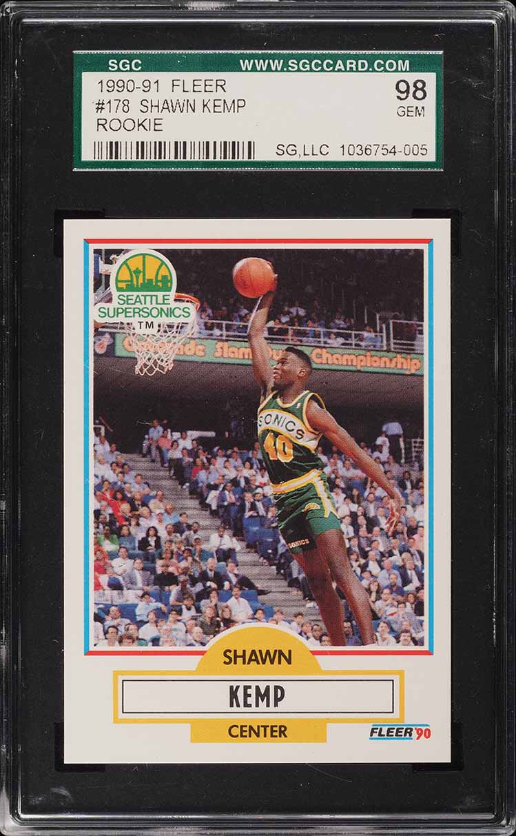 1990 Fleer Basketball Shawn Kemp ROOKIE #178 SGC 10 GEM MINT