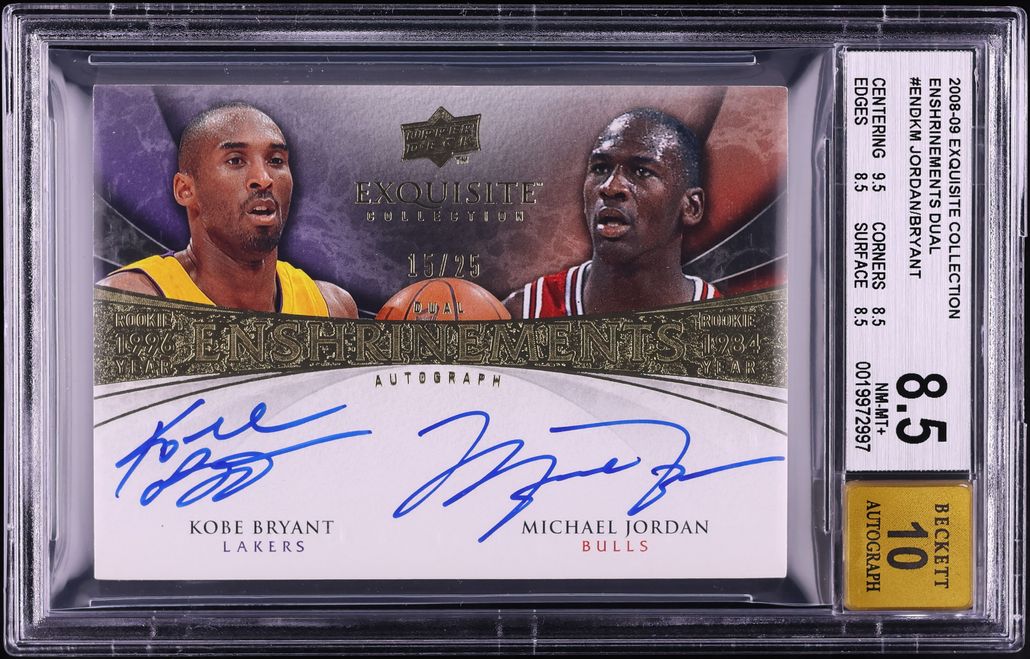 2008 Exquisite Collection Dual Enshrinements Michael Jordan Kobe Bryant AUTO /25 BGS 8.5 NM-MT+