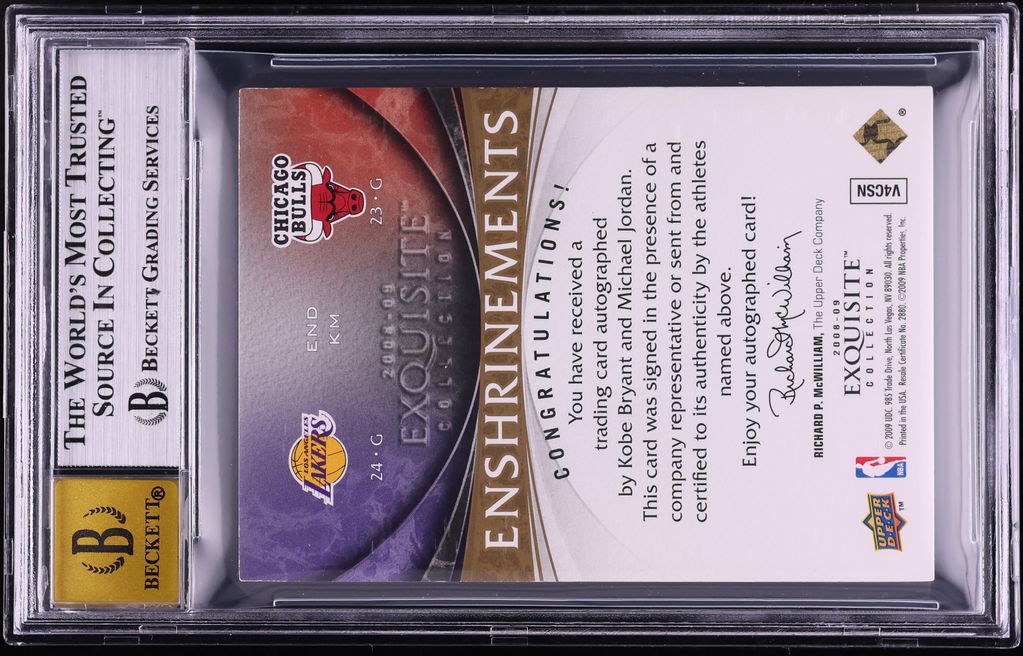 2008 Exquisite Collection Dual Enshrinements Michael Jordan Kobe Bryant AUTO /25 BGS 8.5 NM-MT+
