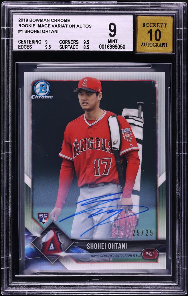 2018 Bowman Chrome Variation Shohei Ohtani ROOKIE AUTO 25/25 #1 BGS 9 MINT