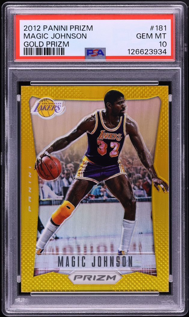 2012 Panini Prizm Gold Magic Johnson /10 #181 PSA 10 GEM MINT