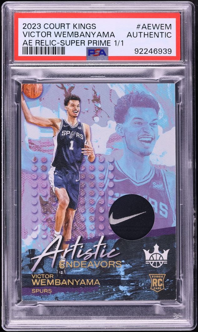2023 Panini Court Kings Artistic Endeavors Super Prime Victor Wembanyama RC PATCH 1/1 PSA AUTH
