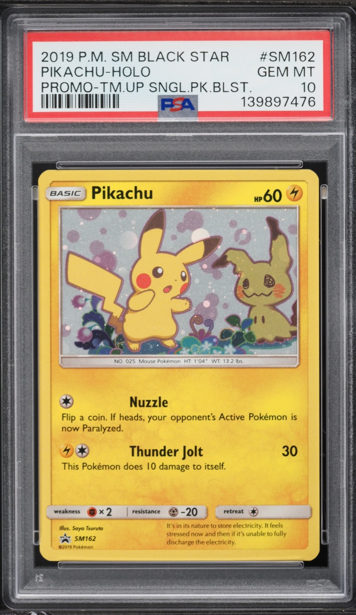2019 Pokemon Sun & Moon Promo Team Up Holo Pikachu #SM162 PSA 10 GEM MINT