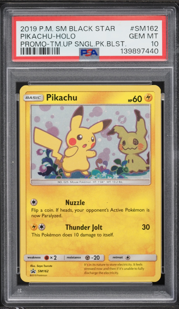 2019 Pokemon Sun & Moon Promo Team Up Holo Pikachu #SM162 PSA 10 GEM MINT