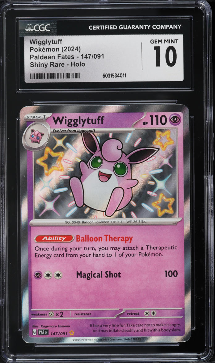 2024 Pokemon SV Paldean Fates Holo Shiny Wigglytuff #147 CGC 10 GEM MINT