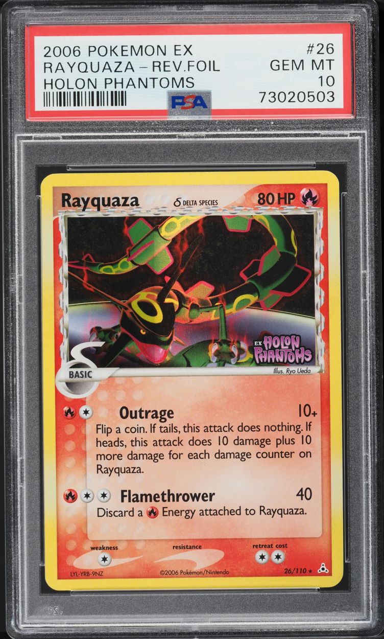 2006 Pokemon EX Holon Phantoms Reverse Holo Rayquaza #26 PSA 10 GEM MINT