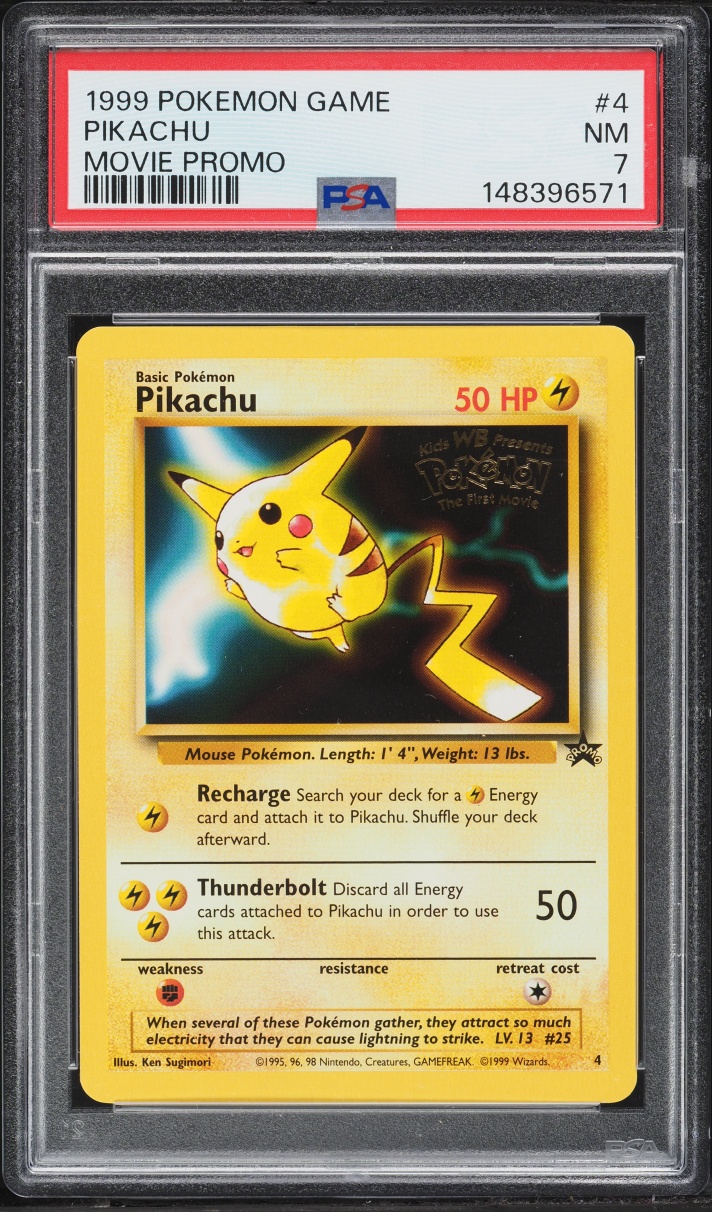 1999 Pokemon Movie Black Star Promo Pikachu #4 PSA 7 NRMT