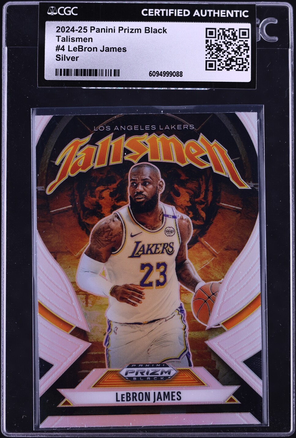 2024 Panini Prizm Black Talismen Silver LeBron James #4 CGC AUTH