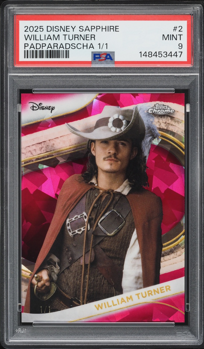 2025 Topps Chrome Disney Sapphire Edition Padparadscha William Turner 1/1 #2 PSA 9 MINT - Photo 1