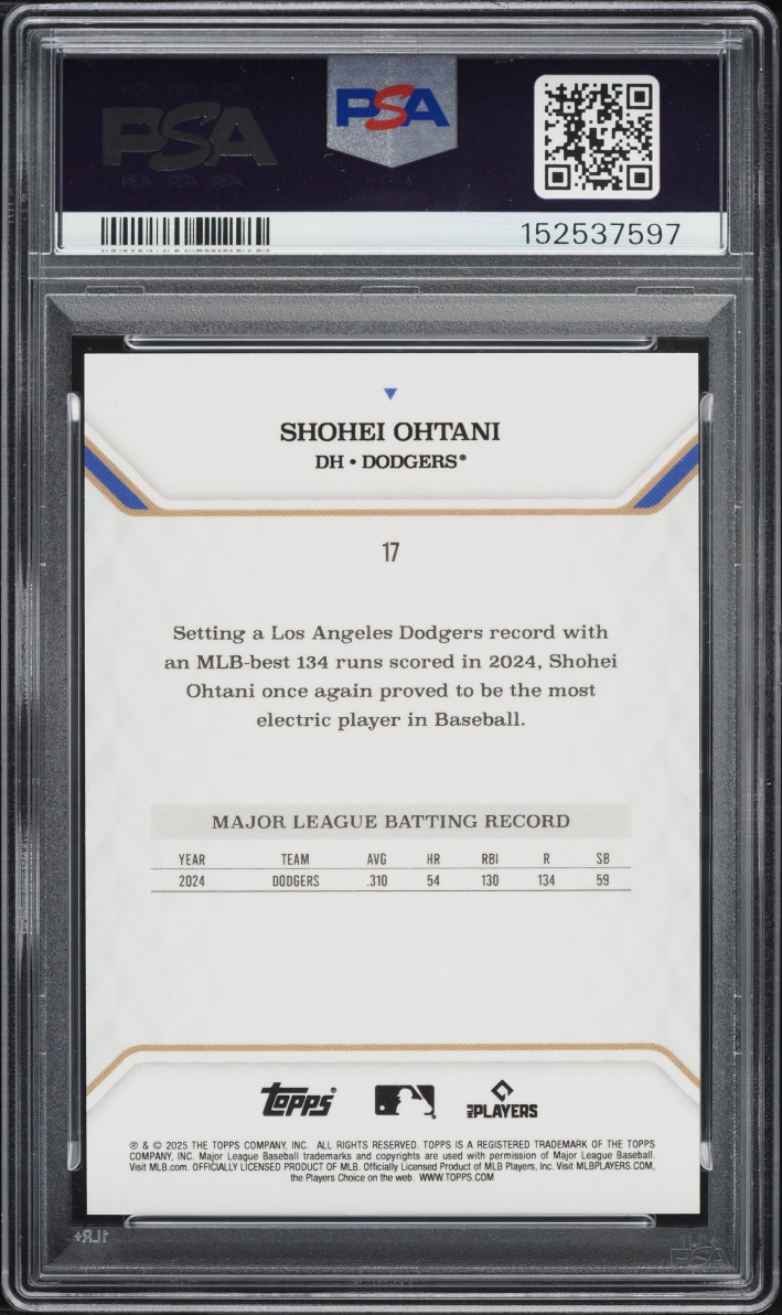 2025 Topps MLB MVP Collection Rose Gold Foil Shohei Ohtani /17 #17 PSA 10 GEM MINT - Photo 2