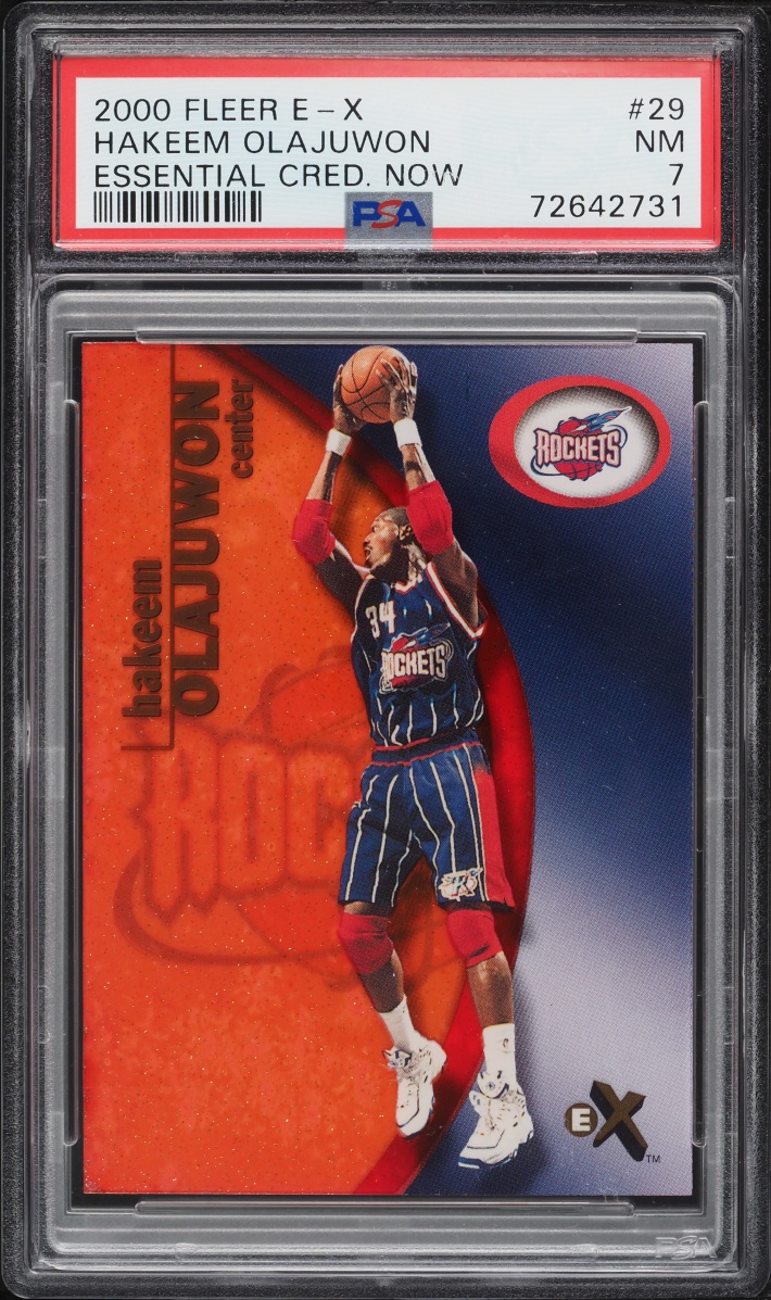 2000 Fleer E-X Essential Credentials Now Hakeem Olajuwon /201 #29 PSA 7 NRMT - Photo 1