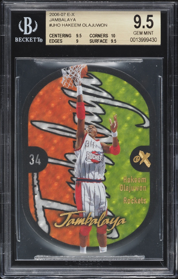 2006 Fleer E-X Jambalaya Hakeem Olajuwon #JHO BGS 9.5 GEM MINT - Photo 1
