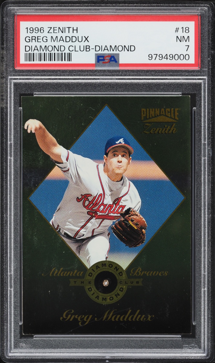 1996 Pinnacle Zenith Diamond Club Greg Maddux #18 PSA 7 NRMT - Photo 1