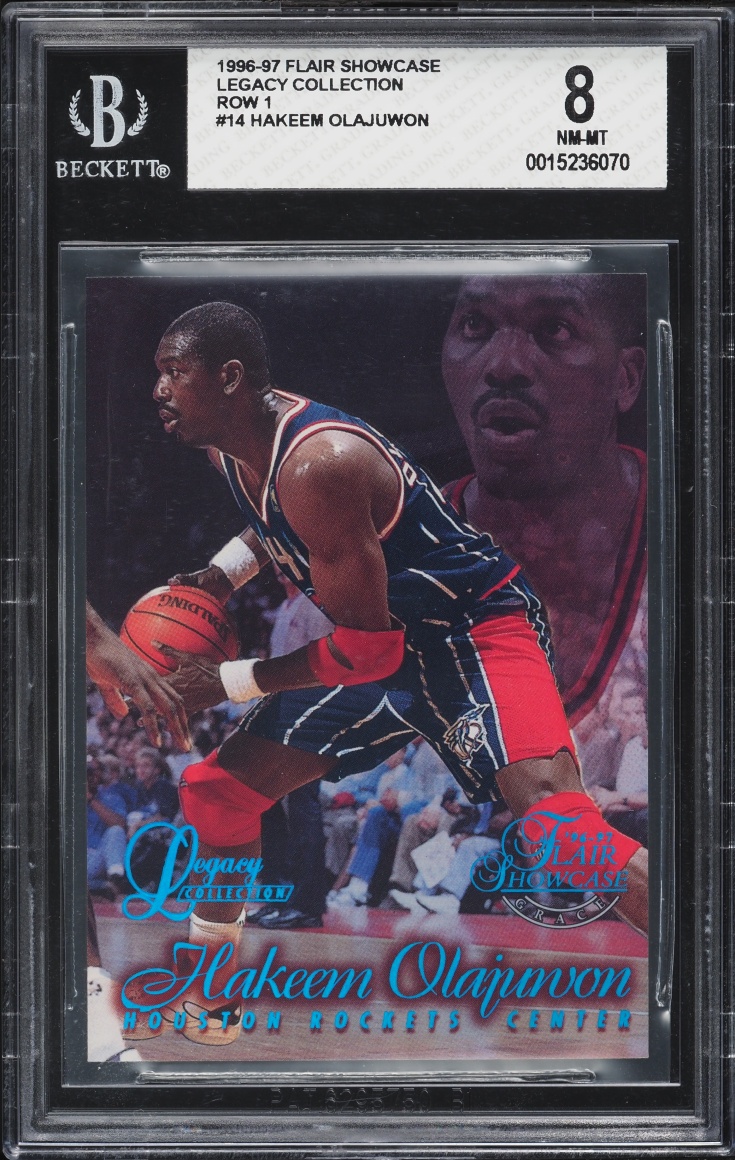 1996 Flair Showcase Legacy Collection Row 1 Hakeem Olajuwon /150 #14 BGS 8 NM-MT - Photo 1