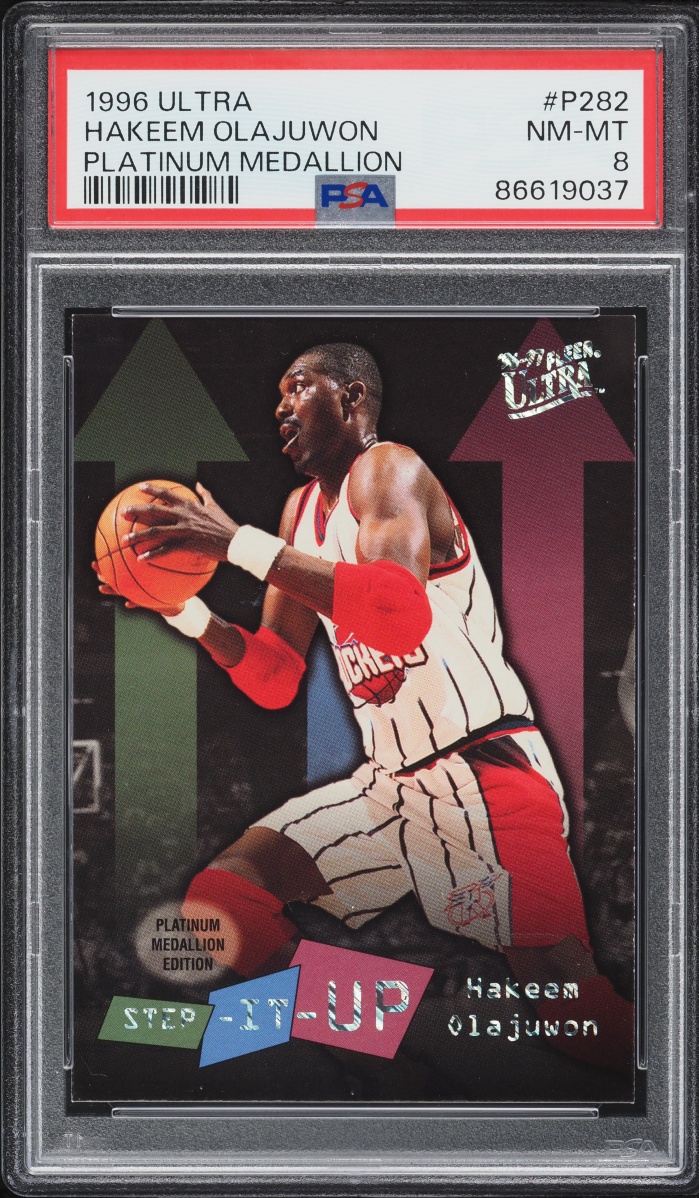 1996 Ultra Platinum Medallion Hakeem Olajuwon #P282 PSA 8 NM-MT - Photo 1